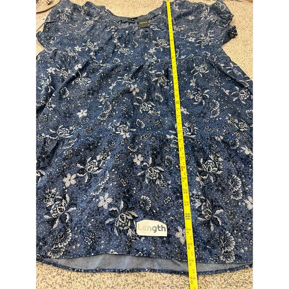 NWT Torrid Womens 2X Chambray Smocked Puff Sleeve Boho Cottagecore Mini Dress - Picture 13 of 13
